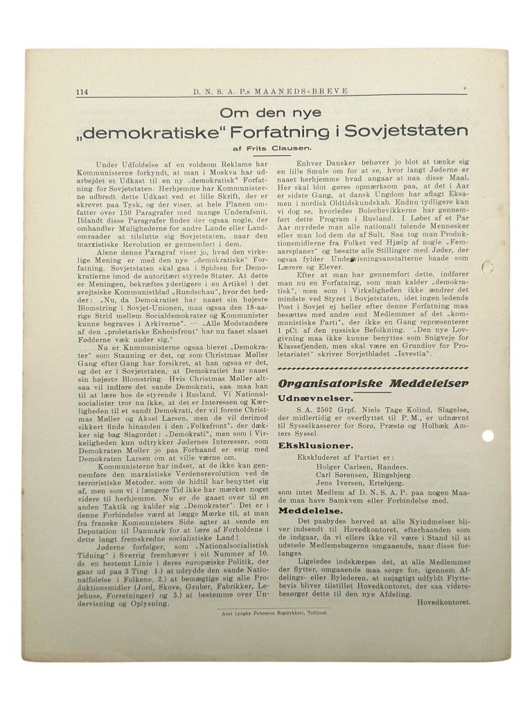Original 1936 DNSAP magazine 'D.N.S.A.P.s Maaneds-Breve' — image 5