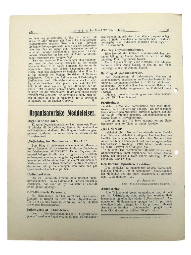 Original 1939 DNSAP magazine 'D.N.S.A.P.s Maaneds-Breve' — image 6
