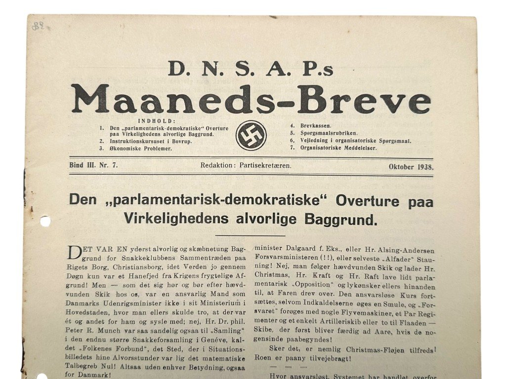 Original 1938 DNSAP magazine 'D.N.S.A.P.s Maaneds-Breve' — image 2