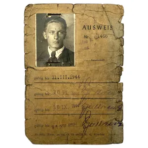 Original WWII German Ausweis Tschenstochauer Textilwerke 'Stradom' A.G. in Poland