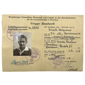 Original WWII German Lehrlingsausweis – Hauptgruppe Gewerbliche Wirtschaft und Verkehr …