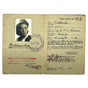 Original WWII German Schülerausweis (Legitymacja szkolna) Warschau in Poland