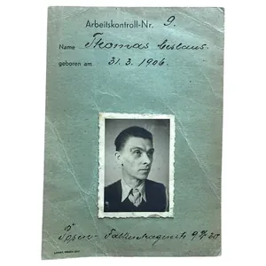 Original WWII German Arbeitskontroll-Ausweis Posen/Poznań in Poland