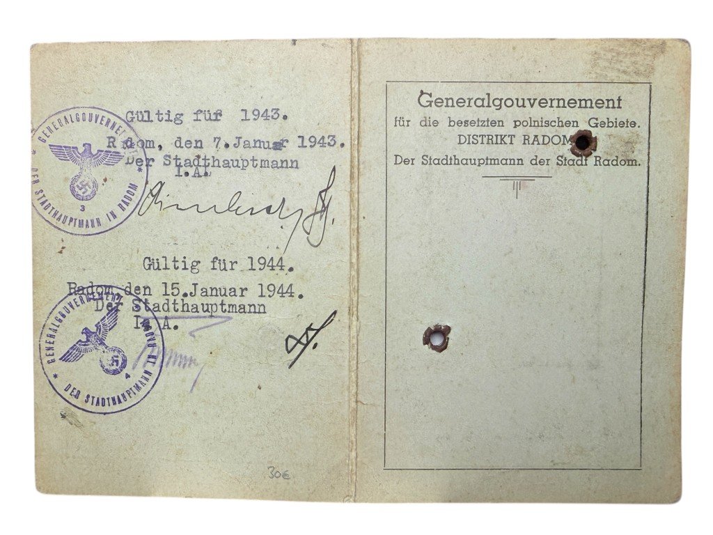 Original WWII German Dienstausweis Radom in Poland — image 3