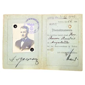 Original WWII German Dienstausweis Radom in Poland