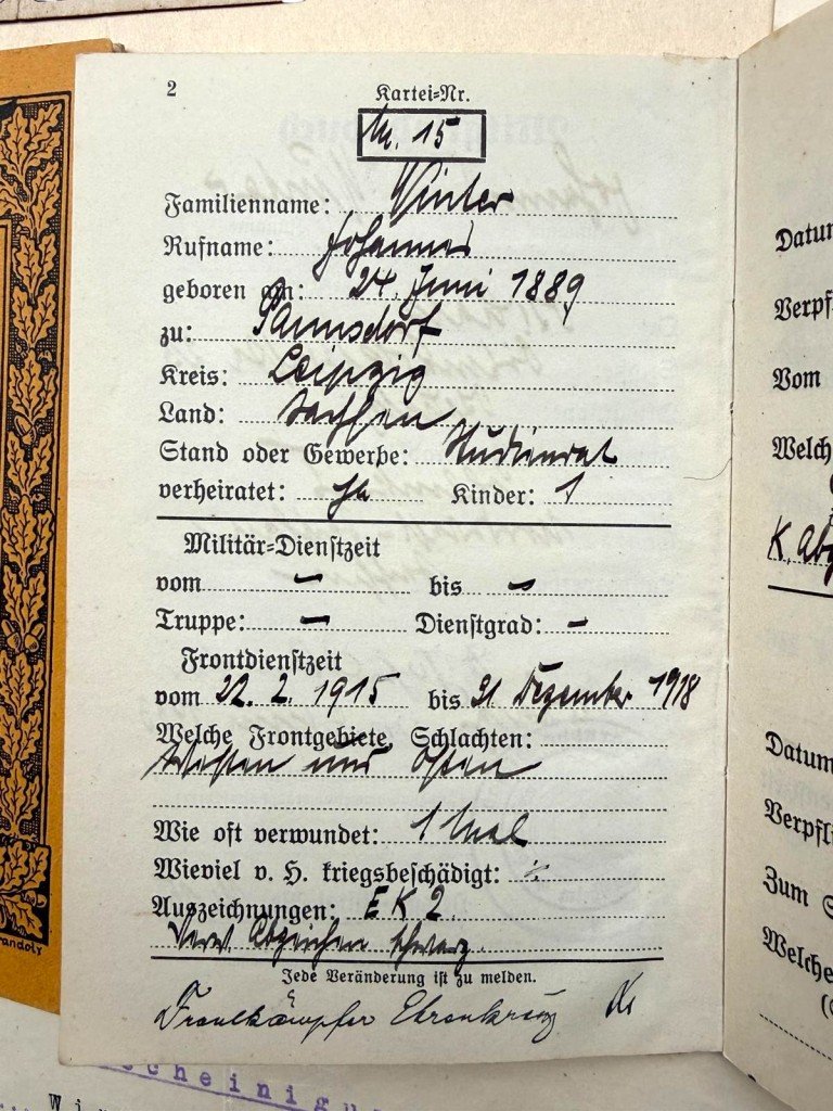 Original WW1-WWII German army/Stahlhelmbund/Wehrmacht grouping Johannes Winter — image 19