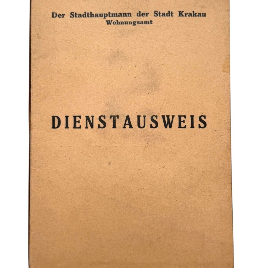 Original WWII German Dienstausweis Wohnungsamt Stadthauptmann der Stadt Krakau in Poland — image 5
