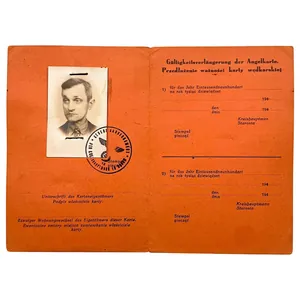 Original WWII German Angelkarte (fishing permit) from Radom in Poland