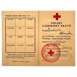 Original WWII Polish membership card Polski Czerwony Krzyż (PCK) – …