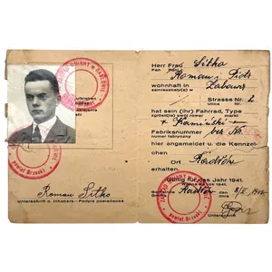 Original WWII German Fahrradausweis / bicycle registration card Kreishauptmannschaft Tarnów …
