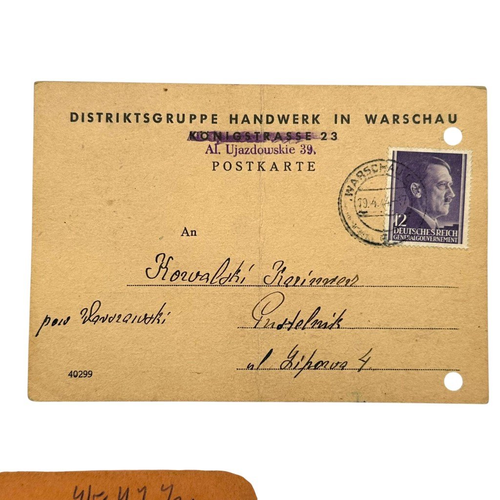 Original WWII German Ausweis grouping Warsaw in Poland — image 6