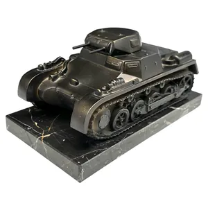 Original WWII German Panzerkampfwagen I in bronze on marble