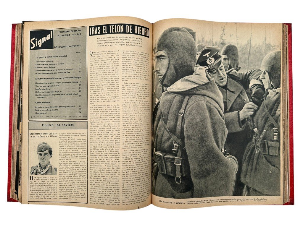 Original WWII Spanish/German two-volume bound annual edition of the magazine Signal (Spanish-language edition) 1943 — image 24