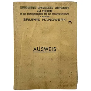 Original WWII German Ausweis Hauptgruppe Gewerbliche Wirtschaft und Verkehr – …