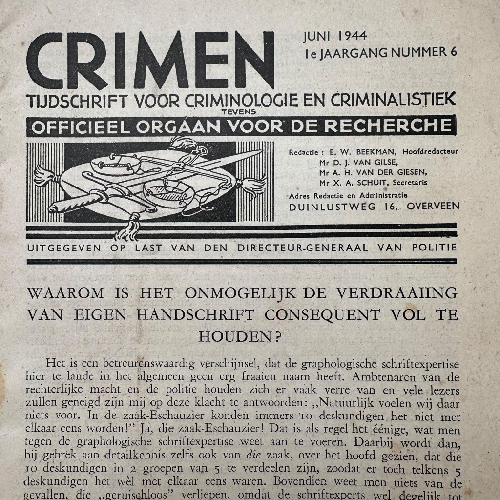 Original WWII Dutch Police set magazines 'Crimen – Tijdschrift voor Criminologie en Criminalistiek' — image 2