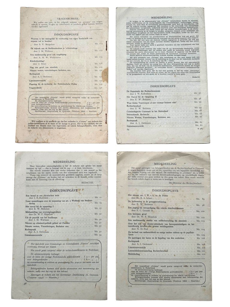 Original WWII Dutch Police set magazines 'Crimen – Tijdschrift voor Criminologie en Criminalistiek' — image 7