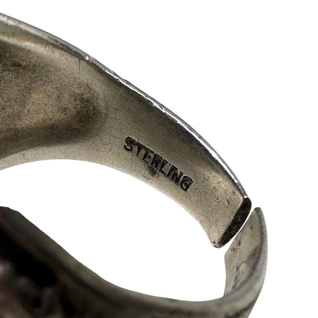 Original WWII USMC sterling silver ring with gold symbol — image 2