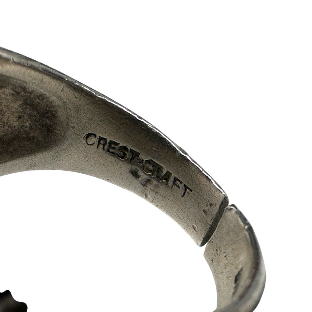 Original WWII USMC sterling silver ring with gold symbol — image 5