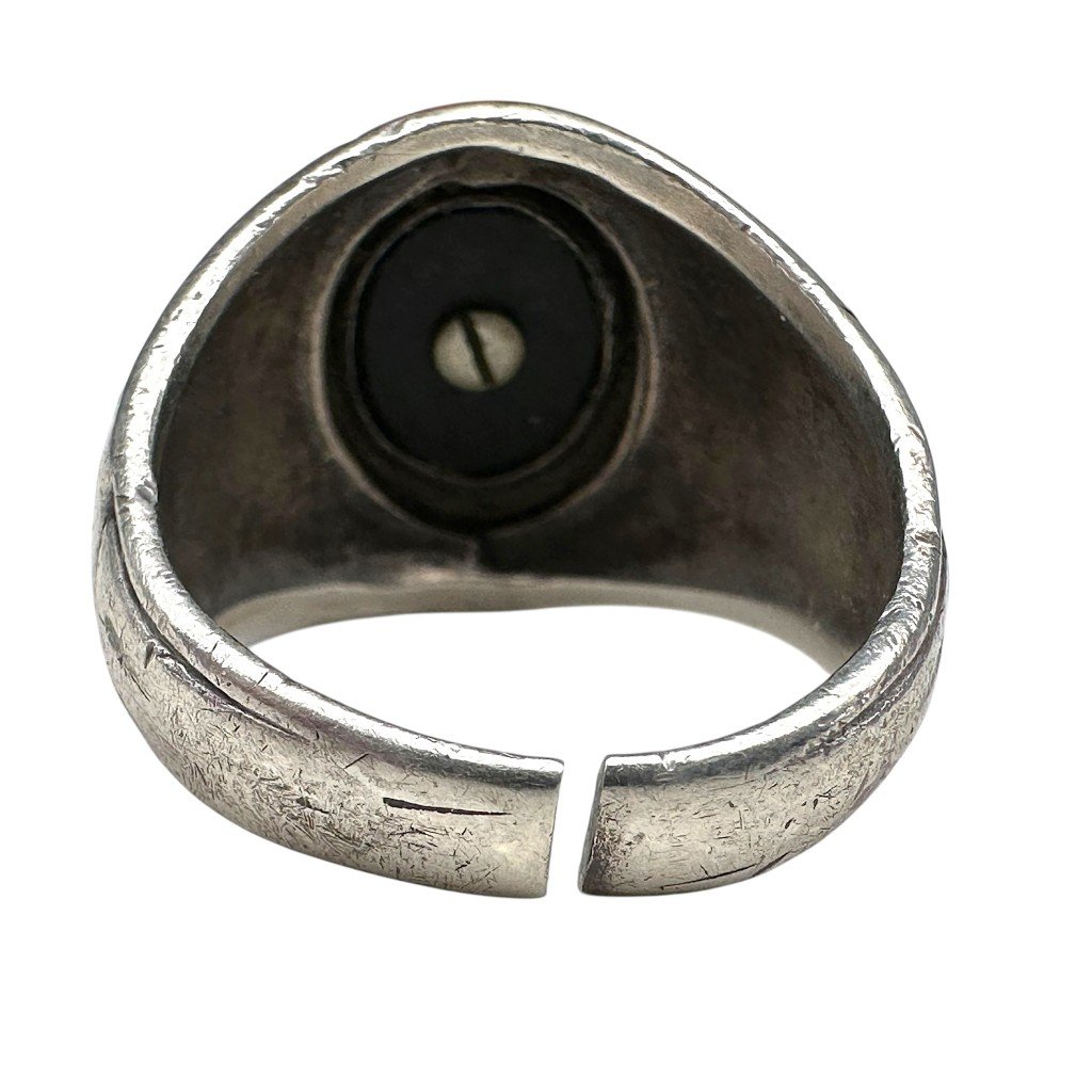 Original WWII USMC sterling silver ring with gold symbol — image 6