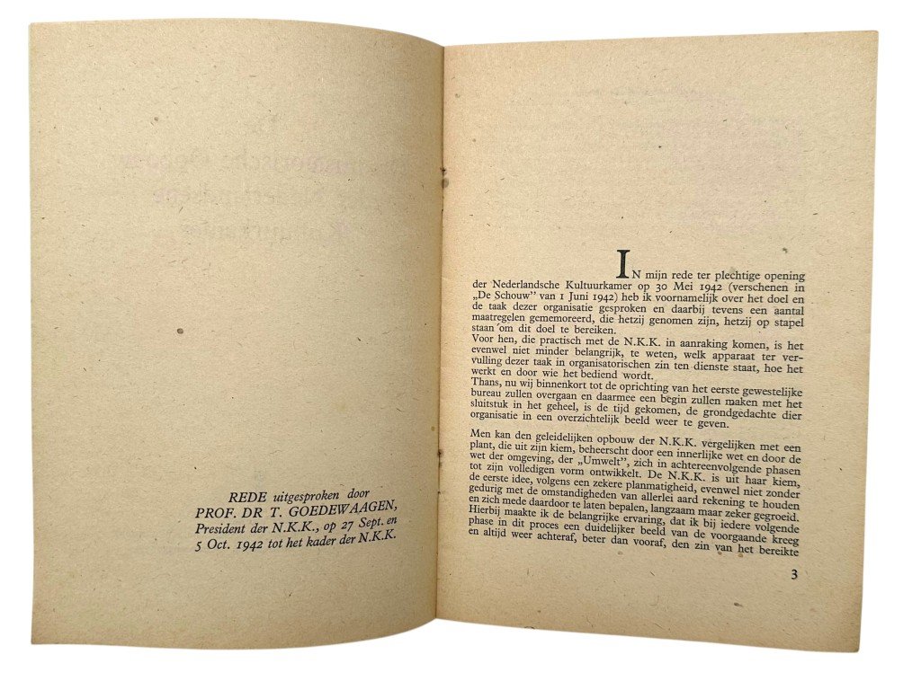 Original WWII Dutch brochure 'De Organisatorische Opbouw der Nederlandsche Kultuurkamer' — image 3