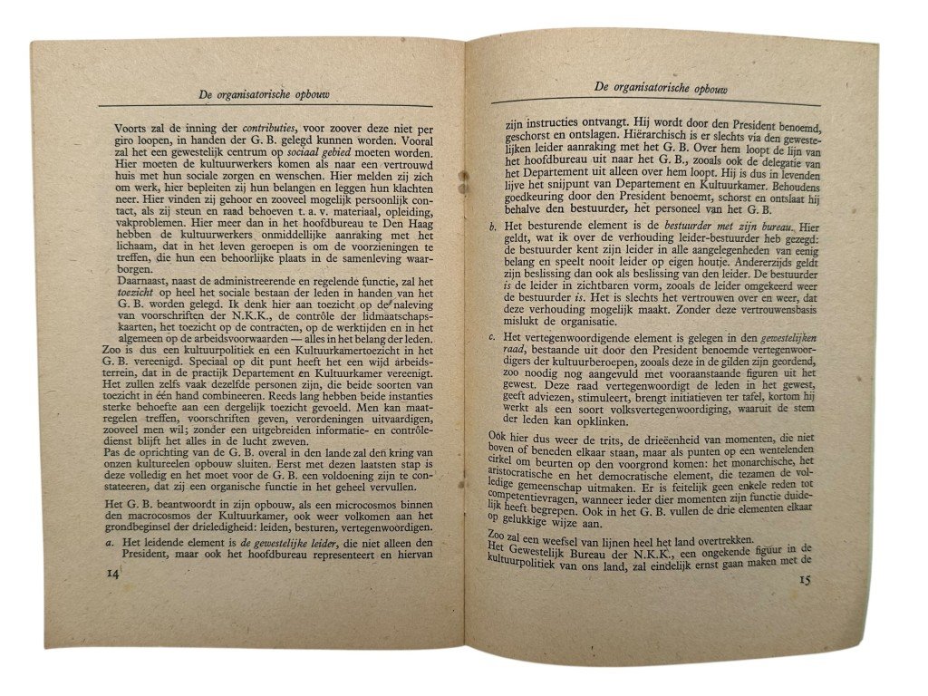 Original WWII Dutch brochure 'De Organisatorische Opbouw der Nederlandsche Kultuurkamer' — image 4
