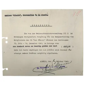 Original WWII German Waffen-SS 'Der Führer' document Groningen/Almelo