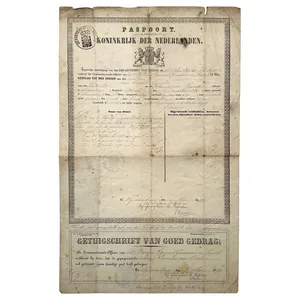 Original 1898 Dutch military passport with discharge from service '4e …