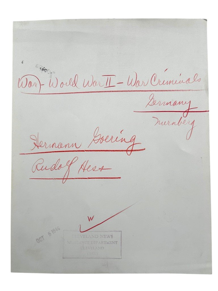 Original 1946 Nurnberg trials photo Göring and Hess — image 3