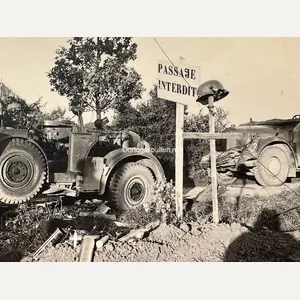 Original WWII German photo of field grave with battle damaged …