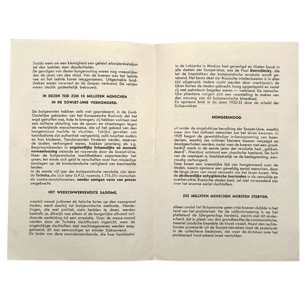 Original WWII Dutch NSB flyer 'Bolsjewistische Massa-Moord' — image 2