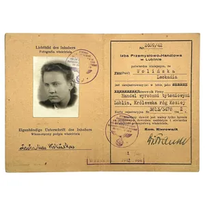 Original WWII German Ausweis Industrie- und Handelskammer / Izba Przemysłowo-Handlowa …