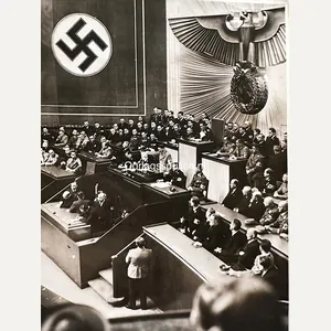 Original 1938 German photo Adolf Hitler in the Reichstag