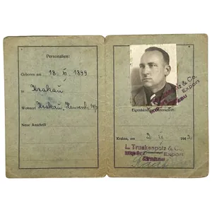 Original WWII German Personal-Ausweis Krakow in Poland 1942