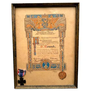 Original Pre 1940 Dutch army 'mobilisatiekruis' with citation