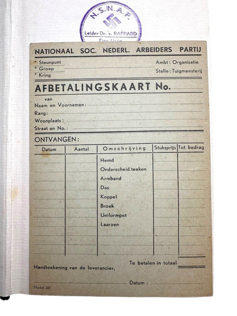 Original WWII German MK book from the NSNAP in Den Haag — image 6