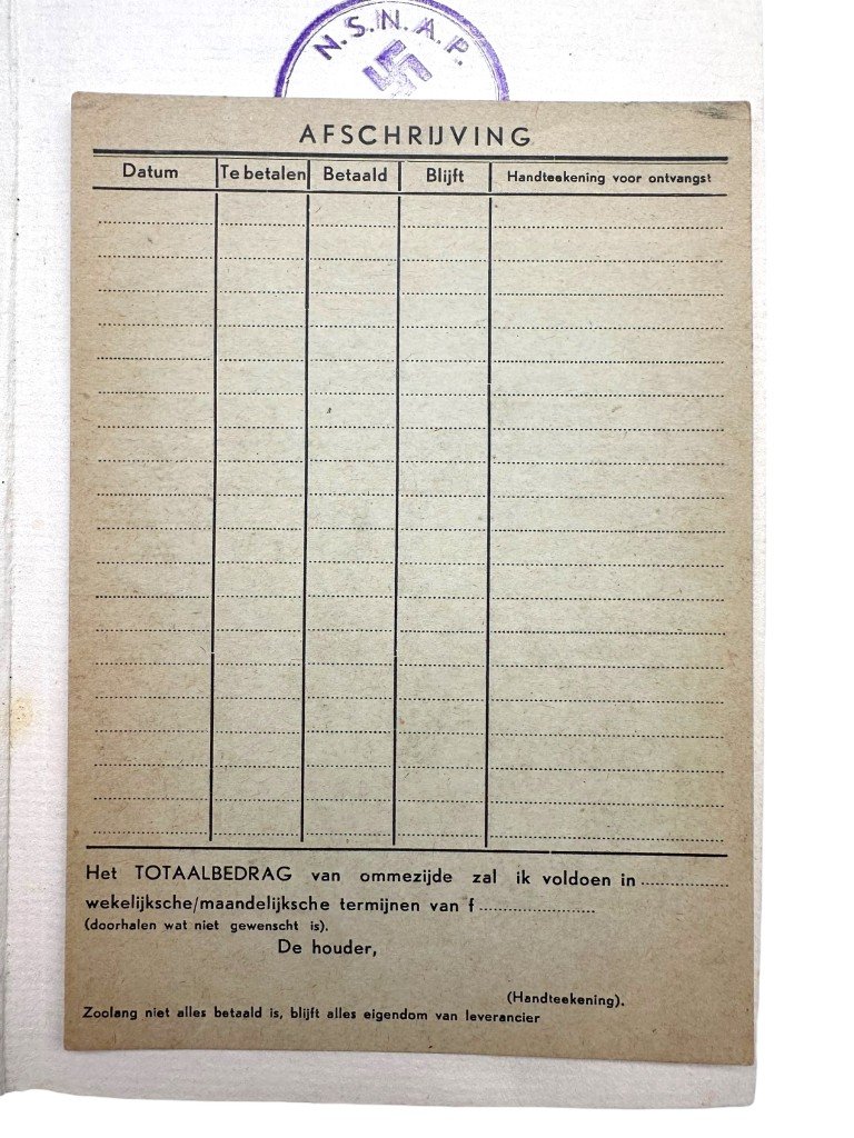 Original WWII German MK book from the NSNAP in Den Haag — image 7