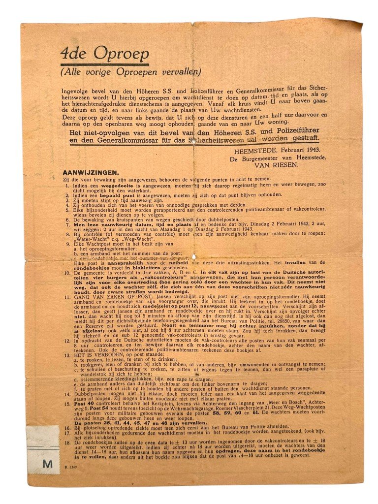 Original WWII Dutch documents lot Heemstede (1942-1943) — image 8