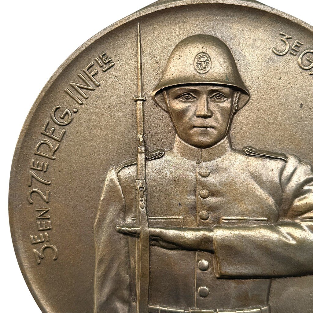 Original Pre 1940 Dutch army metal plaque 3 R.I. – 27 R.I. — image 2