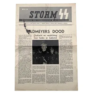 Original WWII Dutch Storm SS newspaper – Death of Feldmeyer