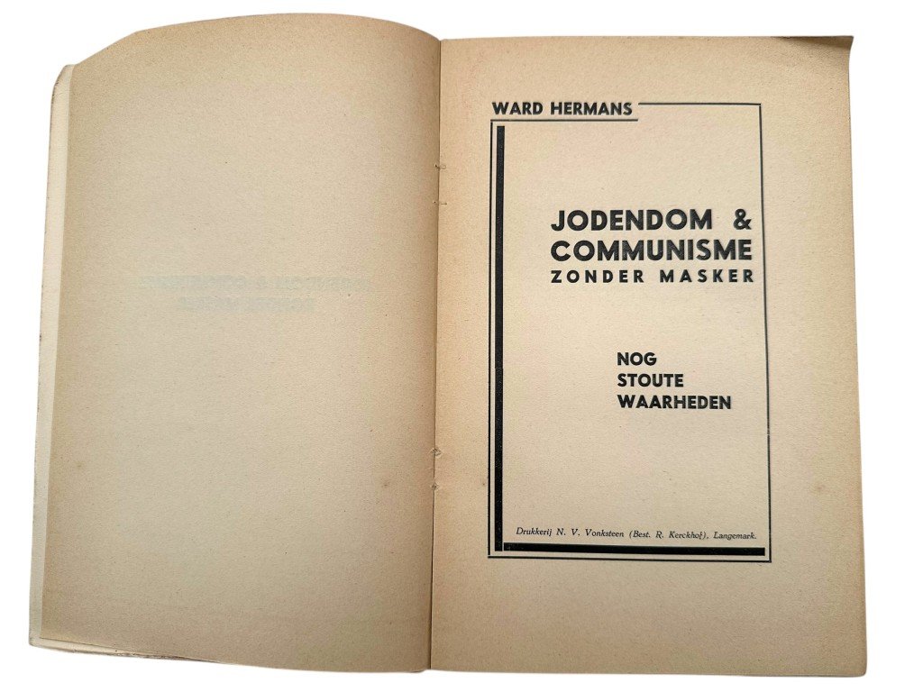 Original 1936 Flemish brochure 'Jodendom & Communisme zonder masker – Ward Hermans' — image 3