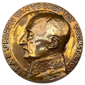 Original Pre 1940 Dutch army commemorative plaque J.B. Baron van …