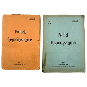 Original 1945 Dutch 'Politiek Opsporingsregister' book set