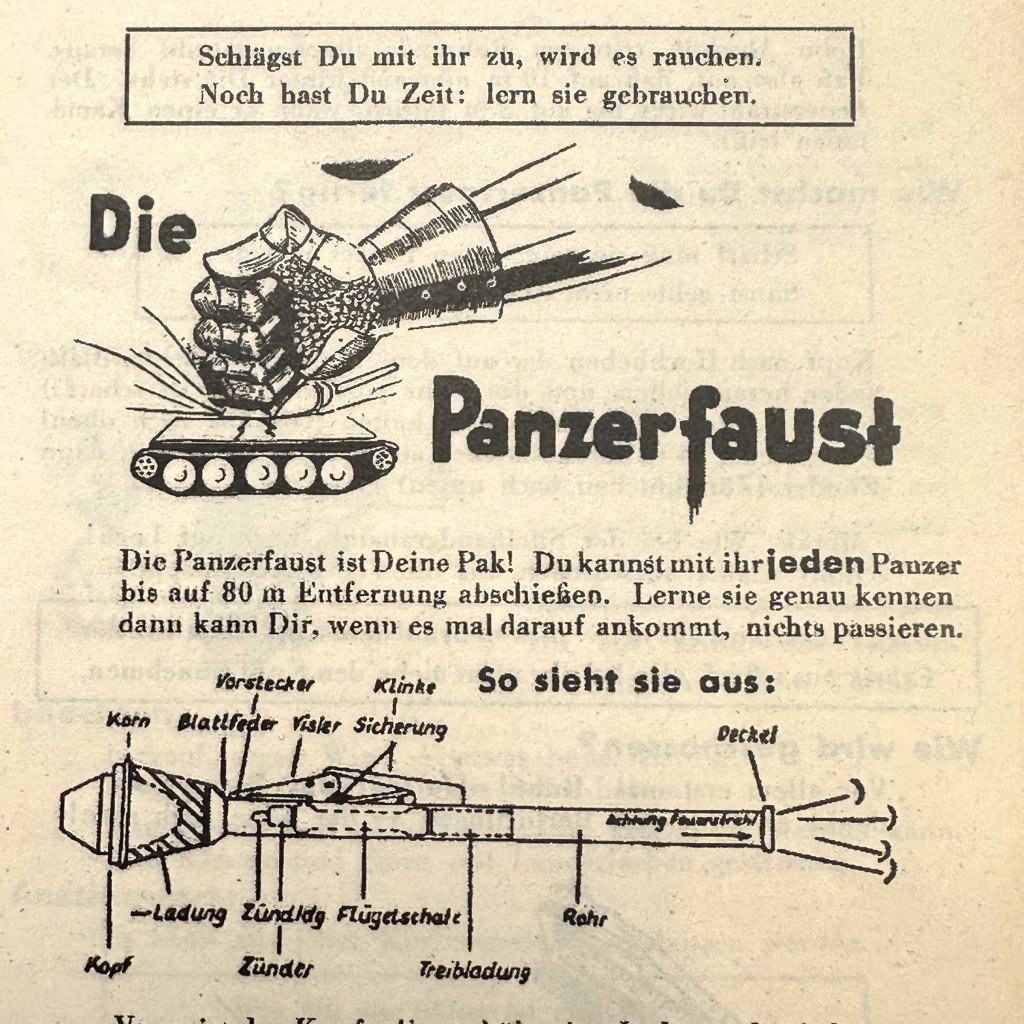 Original WWII German Panzerfaust instruction sheet from 1945 — image 2
