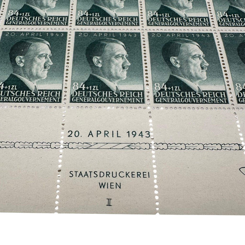 Original WWII German Adolf Hitler stamp sheet 20 April 1943 — image 3