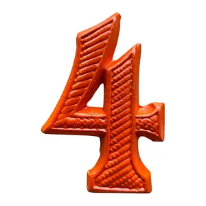 Original Pre 1940 Dutch army metal unit '4' cap insignia