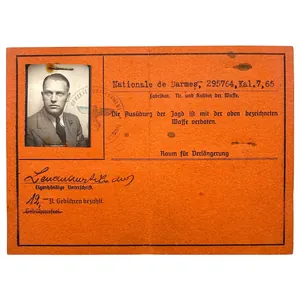 Original WWII German 'Waffenschein' Warschau in Poland 1944