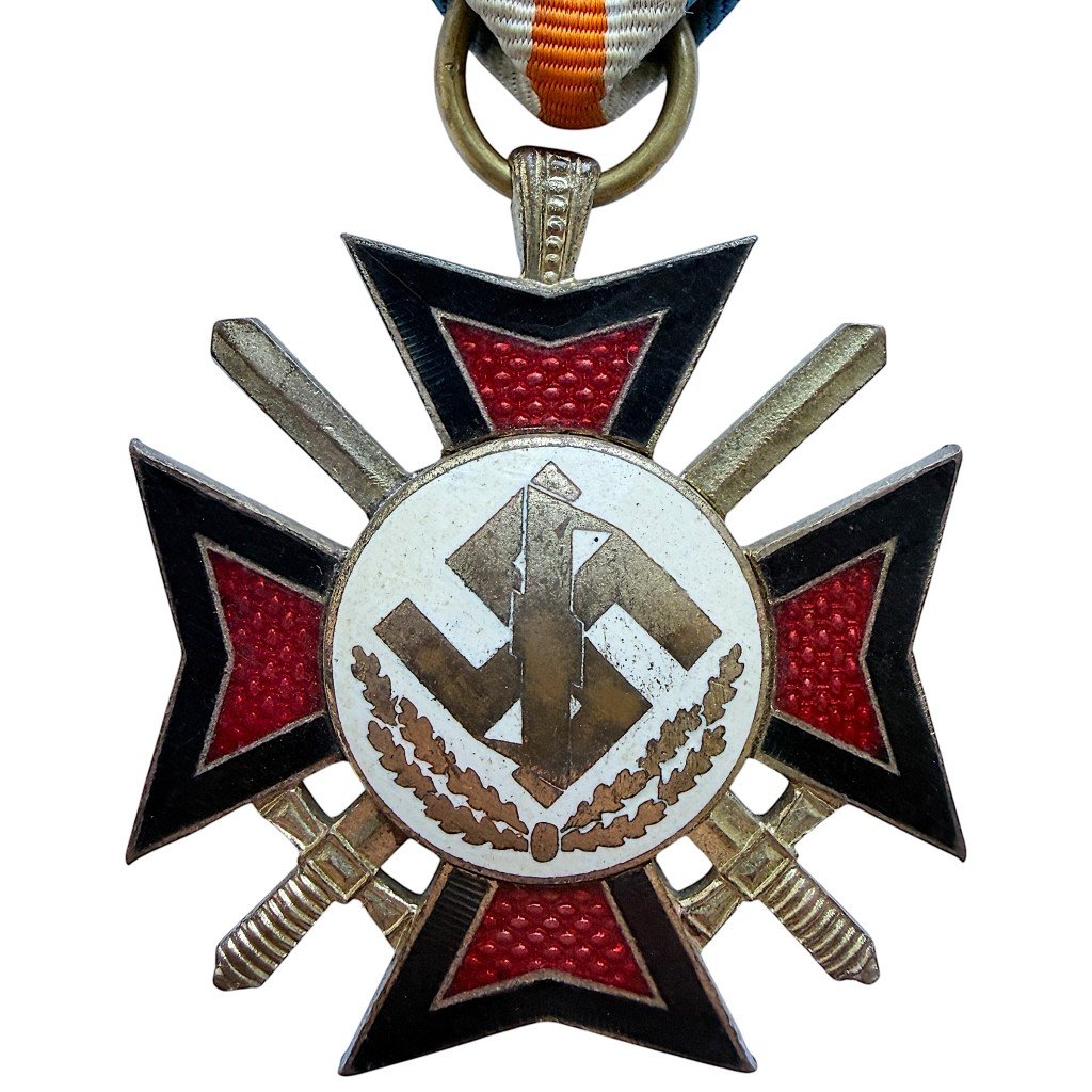 Original WWII Dutch NSB Mussertkruis with ribbon bar — image 2