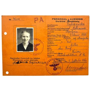 Original WWII German – Polish Ausweis Końskie in Poland 1940