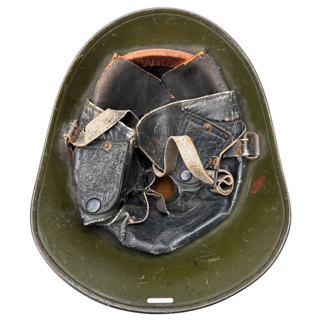 Original Pre 1940 Dutch army motorcycle helmet — image 3