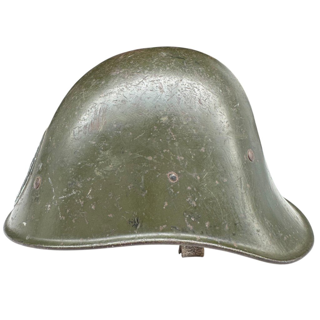 Original Pre 1940 Dutch army motorcycle helmet — image 9